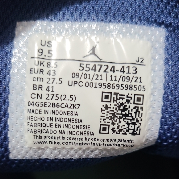 Nike Air Jordan Sneakers - Blue and Light Green - Picture 3 of 3